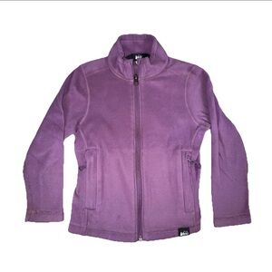 REI Girl Jacket Fleece Full Zip Purple XXS (4-5) Lightweight Winter Outerwear
